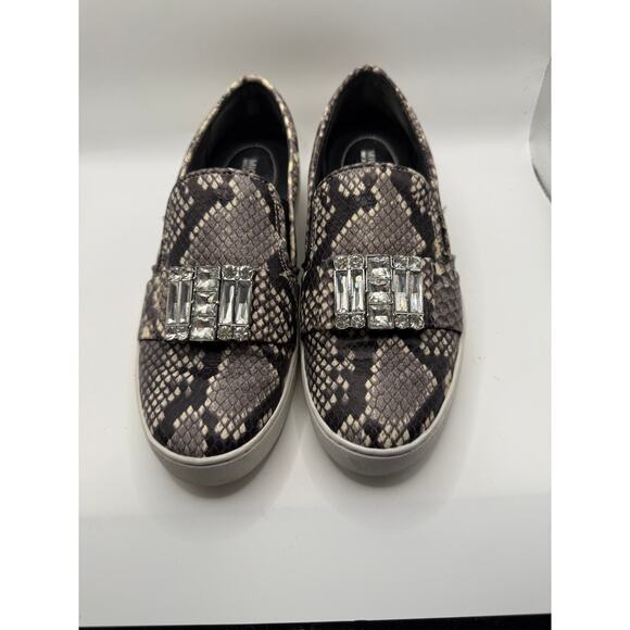 Michael Kors Slip-Ons in Natural Python Embossed Leather & Jewel Embellishments - Picture 1 of 7